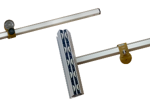 Régua T com roletes para corte de vidro